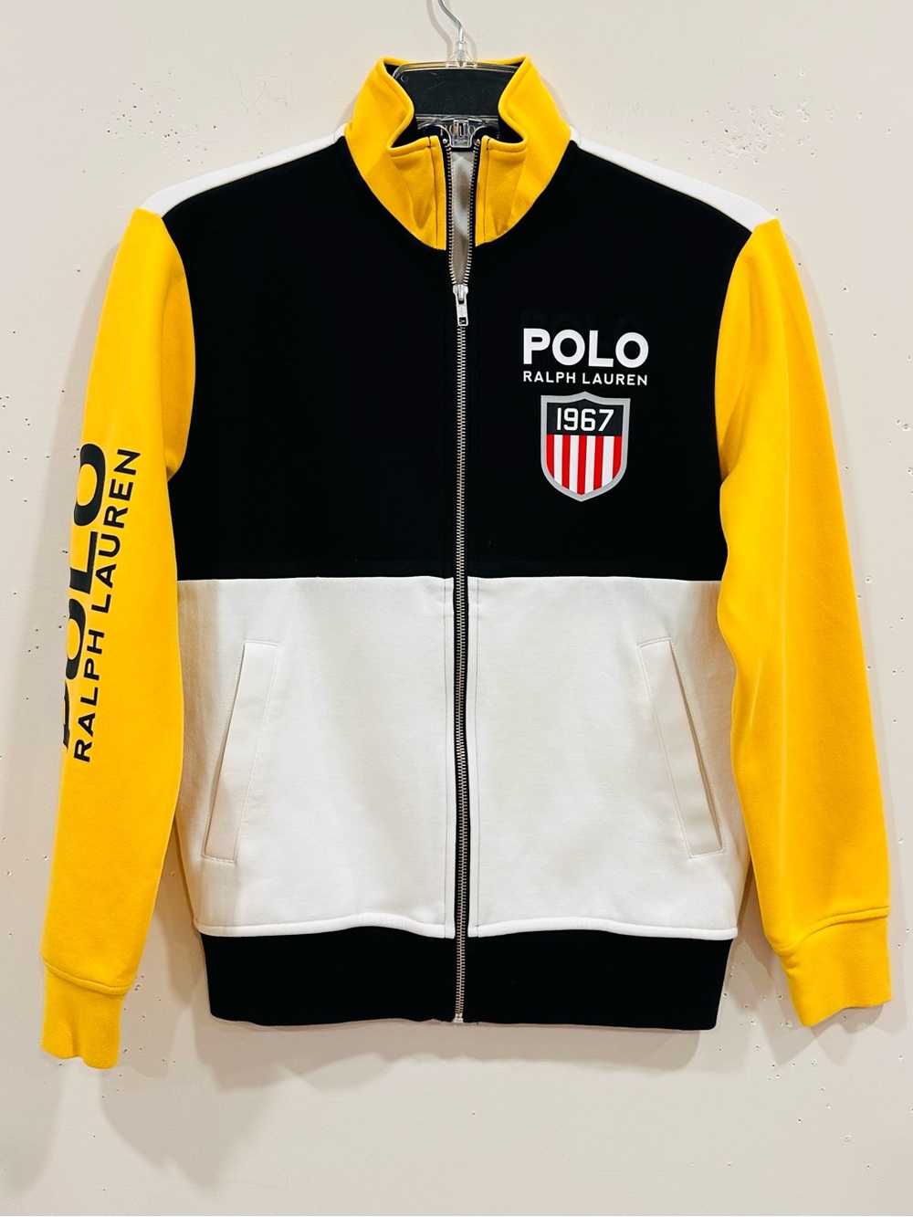 Polo Ralph Lauren 1967 Badge Logo Double-Knit Track Jacket Colorblock Small S